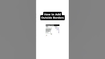 How to add outside borders in excel #business #finance #career #money #wealth