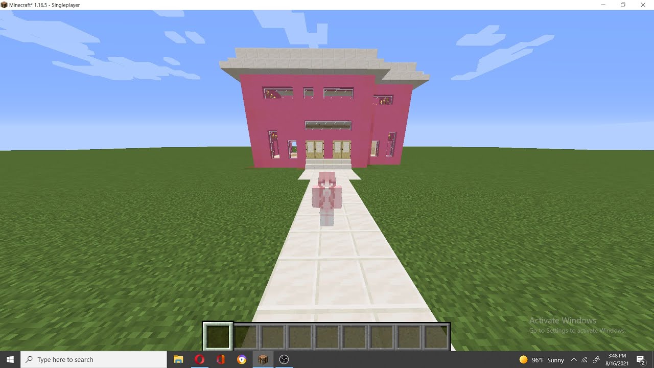 Model Casa Roz Minecraft Primul Video! Am construit o casa roz pe mapa mea de minecraft!!! - YouTube
