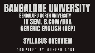 4th sem. B.Com/BBA-Generic English Syllabus I mukeshenglish