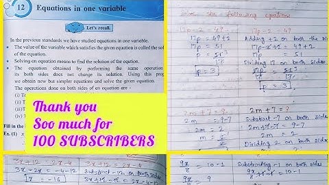STD 8TH MATHS | PRACTICE SET 12.1 | Q.2 # 1 to 5  | chapter 12 | Equation in one variable.