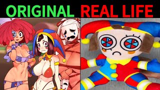 Plush Pomni React to The Amazing Digital Circus Animation Real Life vs Original 2