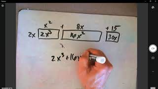 Multiply monomials by polynomials  area model