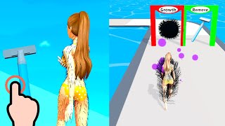 Hair Removal Run - Remove Hair Girl Run - All Levels iOS Android GamePlay