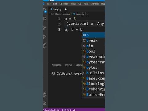 How to swap two variables in Python #shorts - YouTube
