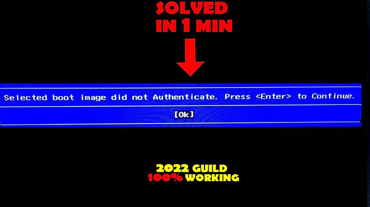 HOW TO FIX SELECTED BOOT IMAGE DID NOT AUTHENTICATE.PRESS ENTER TO CONTINUE