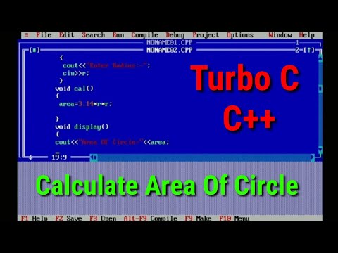 C++ How To Calculate Area Of Circle Using Turbo C++  | 12th CS Practicals Question