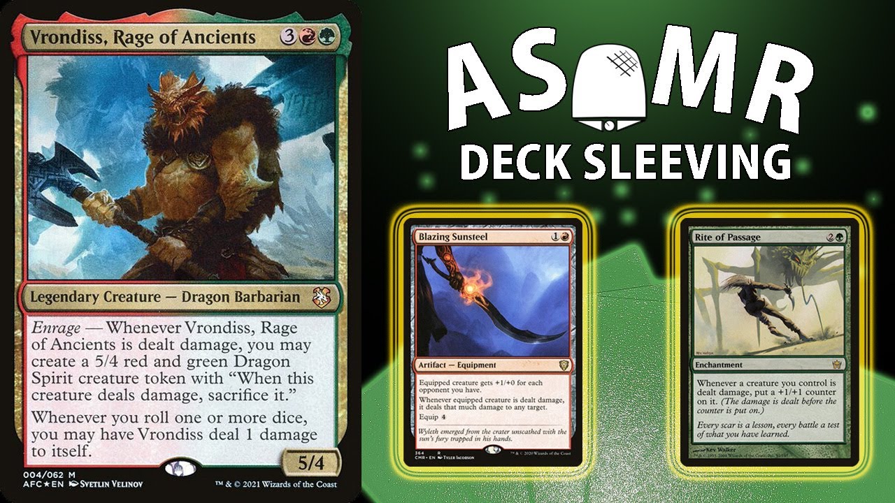 MTG Vrondiss, Rage of Ancients commander deck | ASMR Deck Sleeving