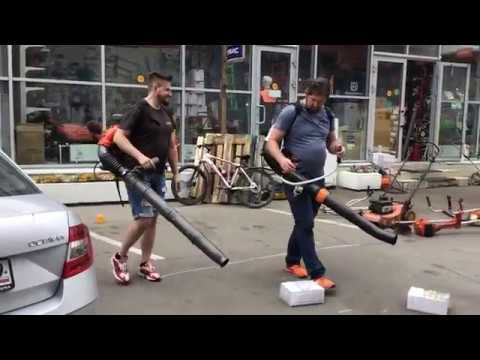 Сравнение мощности воздуходувок Stihl BR700 vs Husqvarna 580 на пачках каталогов
