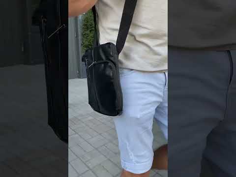 Чоловіча сумка через плече, барсетка месенджер повсякденна містка Slim, відео 1