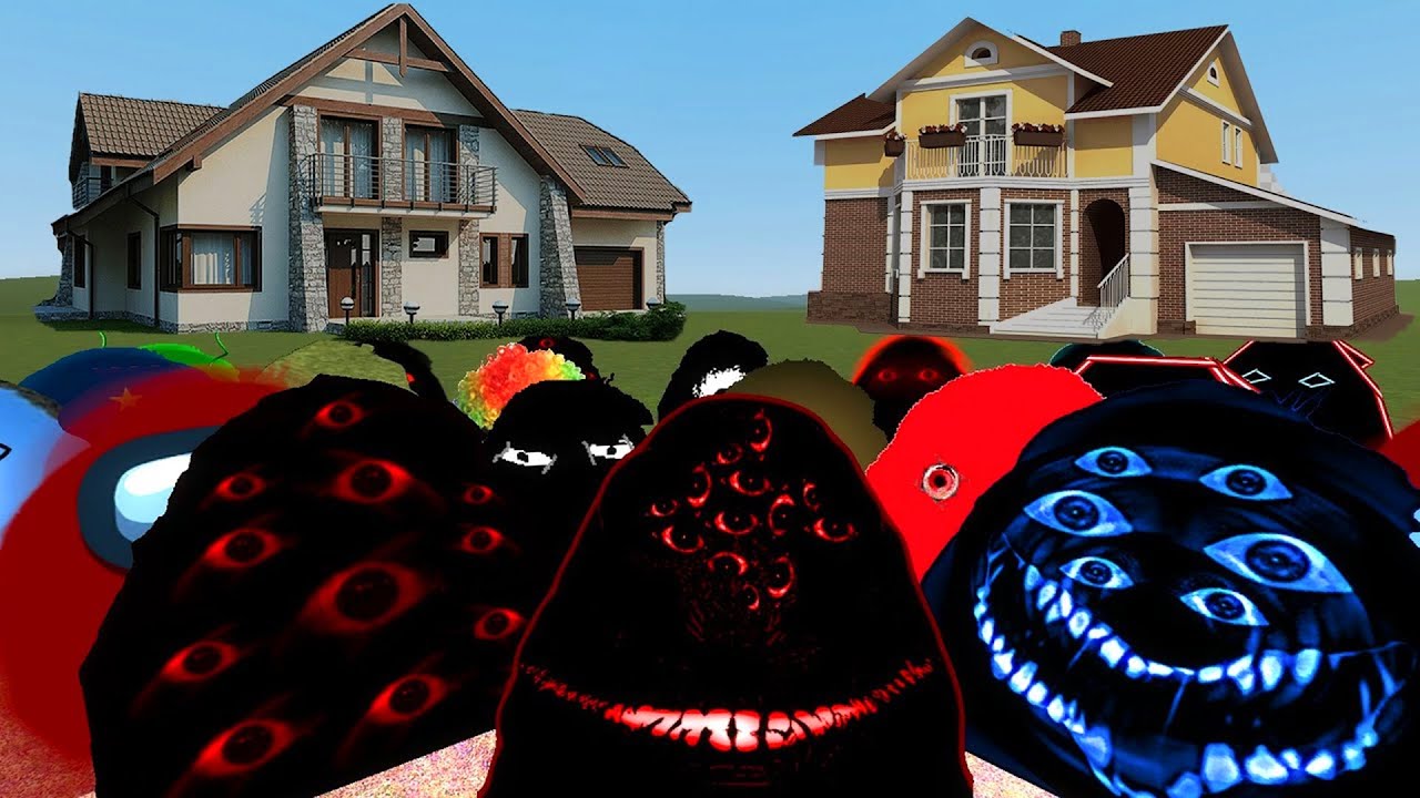 Злая семья Мунси против домов в Garry's Mod! (Парк 105)