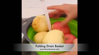 HIGH QUALITY Folding Drain Basket Baskom Saringan Buah dan Sayuran