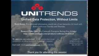 Unitrends Data Backup Webinar: Utilizing The Cloud, Deduplication, and Encryption