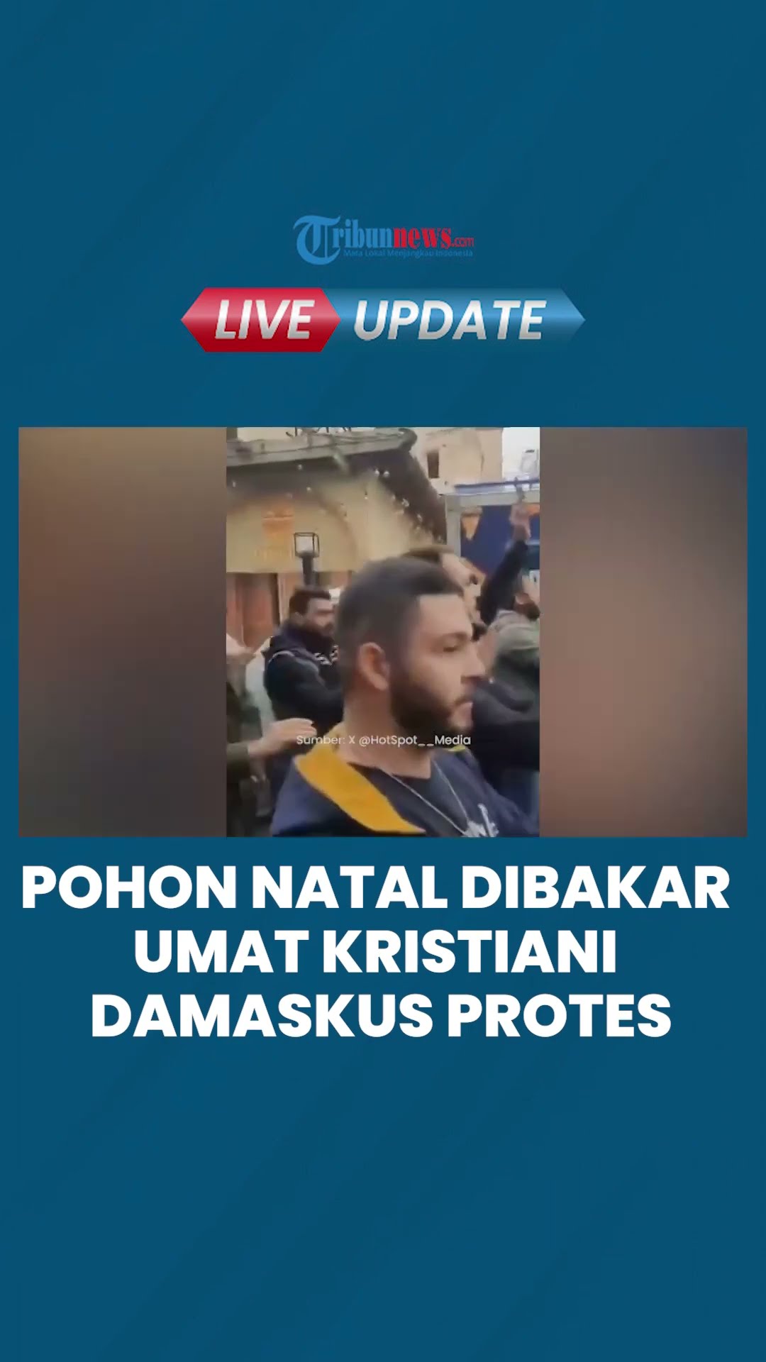 Umat Kristiani Damaskus Protes seusai Bereda Video Viral Pembakaran Pohon Natal di Suqaylabiyah