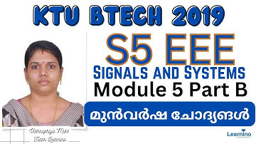 KTU BTECH 2019 - EET 305 SIGNALS AND SYSTEMS - MODULE 5 PART B