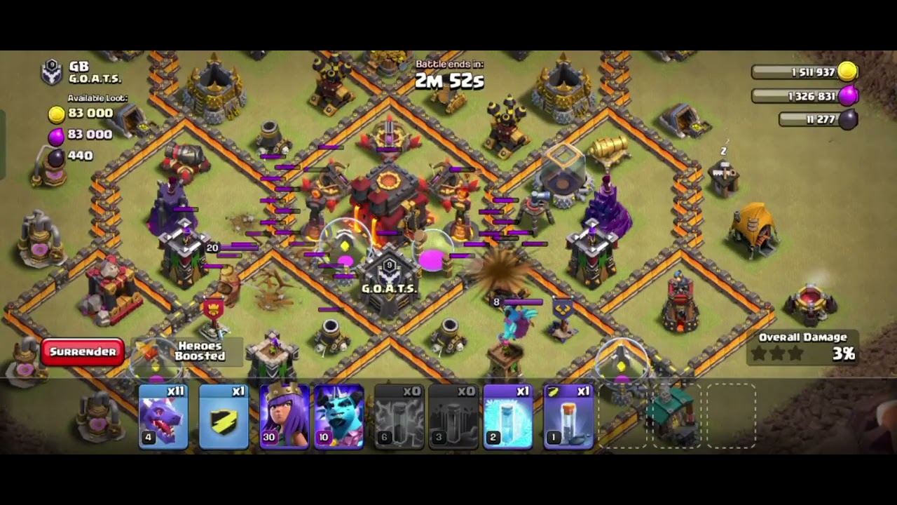 Clash of Clans CWL--TH9 destroy TH10³*