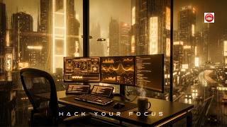 HACK YOUR FOCUS | Ambient Cyberpunk Music for Coding, Productivity & Deep Work | 3 Hours