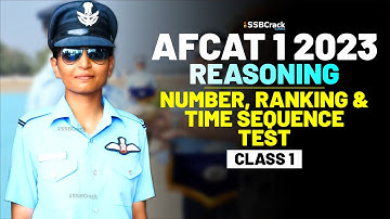 AFCAT 1 2023 - Reasoning Important Question & Answer-Number, Ranking & Time Sequence Test-Class 1