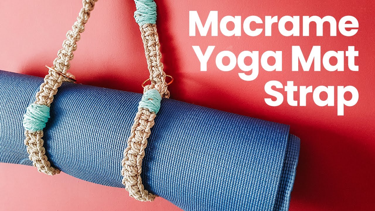 DIY Macrame Yoga Mat Strap - how to make macrame yoga matt holder 