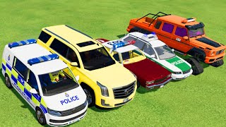 POLICE CAR, COLORFUL CARS FOR TRANSPORTING! -FARMING SIMULATOR 22
