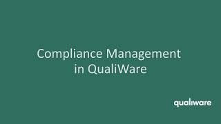 Compliance Management in QualiWare