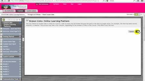 Broken Links in Blackboard video