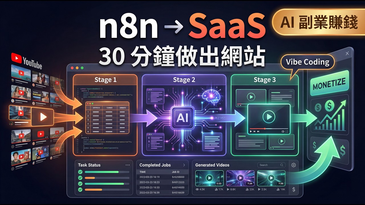 爬 YouTube → AI 分析 → 影片重製：用 Vibe Coding 把 n8n workflow 做成網站 - YouTube