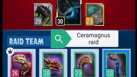 Ceramagnus raid boss defeated by Tryo LVL26, Tuora, Maxima, Gemini EP2 (Jurassic World Alive V2.2)