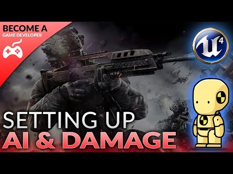 Setting Up AI & Bullet Damage - #24 Creating A First Person Shooter (FPS) With Unreal Engine 4