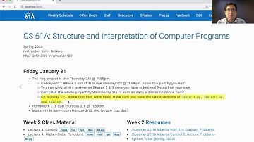 61A Spring 2020 Lecture 5 Video 1