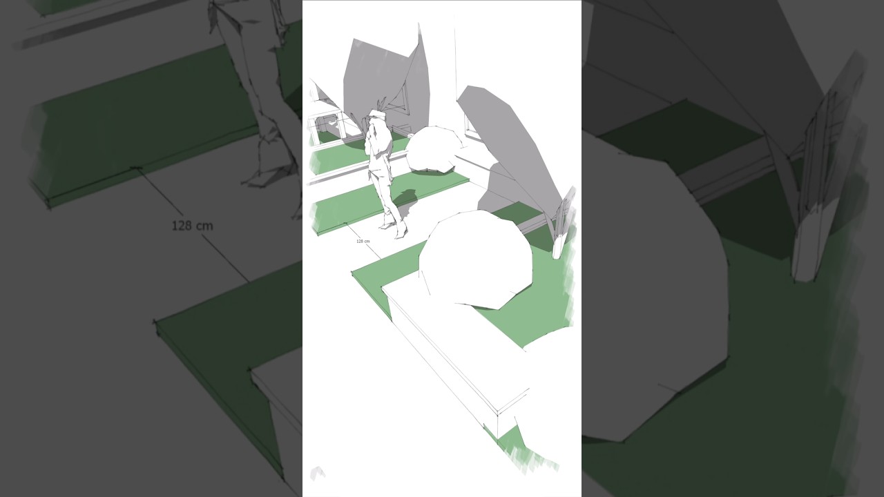 Очень люблю ясный и чистый скетчаповский рендер. Проект садика при хостеле. Эдуард Кичигин