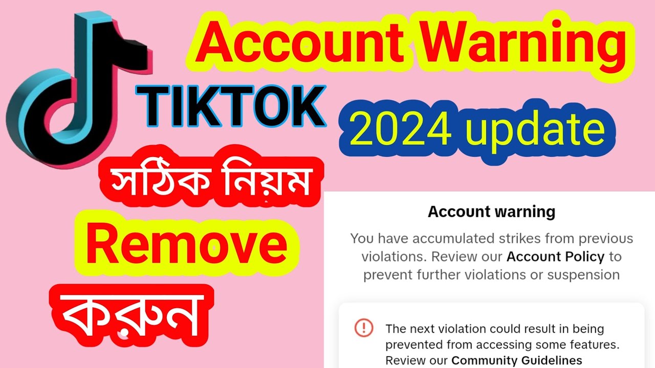 How to remove TIKTOK Warning|TIKTOK Account Warning problem solve 2024 ...