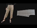 Very easy ⭐ [NO ELASTIC, NO ZIPPER] Baggy Pants Cutting and Sewing | DIY wrap baggy trousers