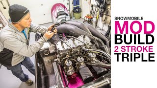 MOD SLED BUILD TOUR 2.0! 2 stroke triple (snowmobile hill climber)