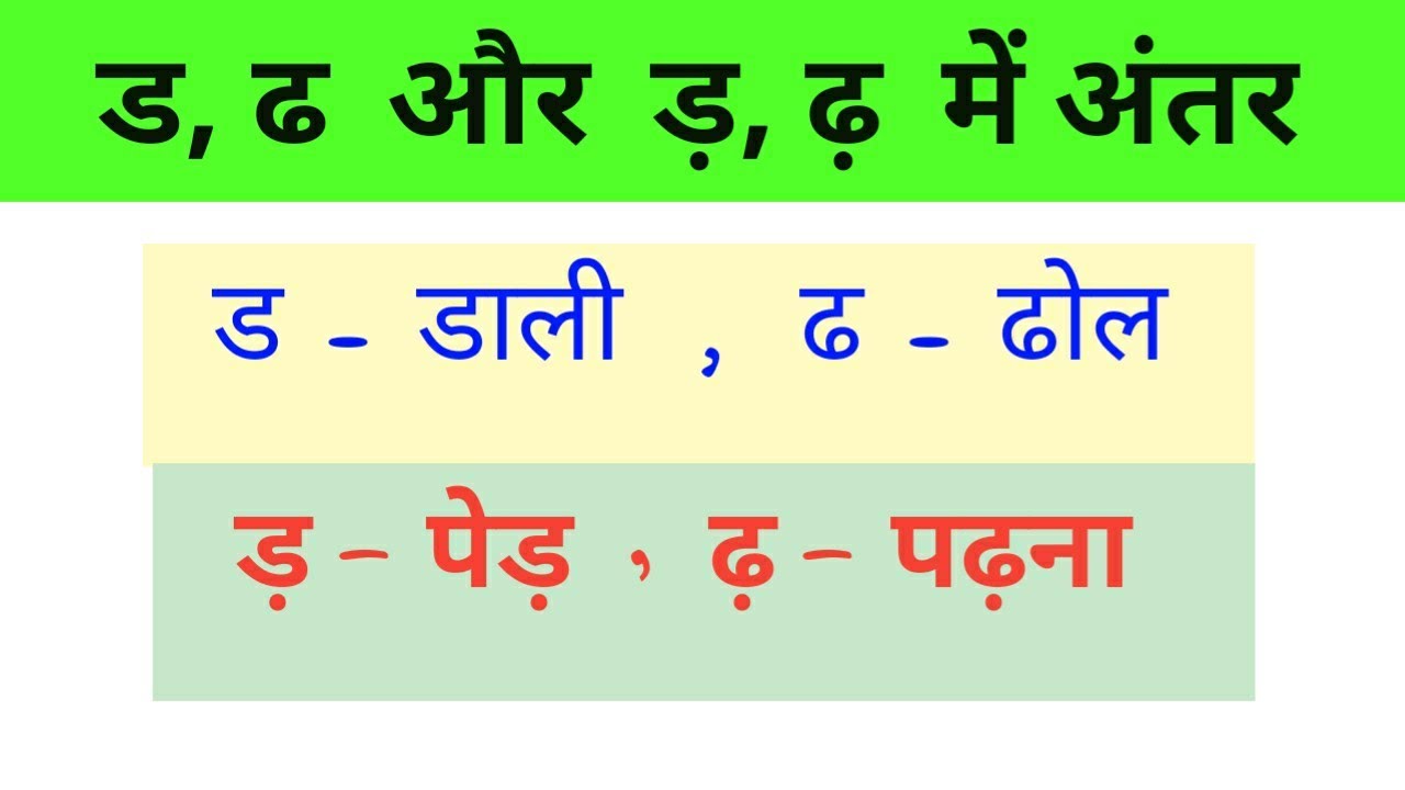 ड, ढ और ड़, ढ़ में अंतर | ड, ढ़ प्रयोग व उच्चारण| Difference between D ...
