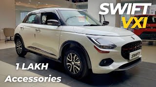 2024 Maruti Suzuki SWIFT VXI With 1 Lakh Accessories😍| Detailed Review With ON ROAD PRICE & MILEAGE✅