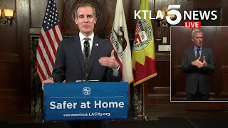 Los angeles mayor eric garcetti announced the city will lift some
coronavirus restrictions later in week during his briefing on may 6,
2020. story: https...