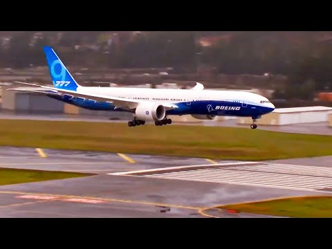 Watch Boeing 777X land after its first flight