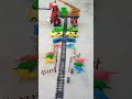 rc train 🚂 Pushing 4 tractor car &amp; parking bus animal jcp pit &amp; tractor truck #jcb part-100