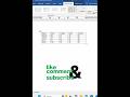 Convert Text to Table (Alt + N + T + I) | Word Shortcut #viral #shorts #table #words
