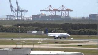 Solomon airbus a320 takeoff at brisbane.