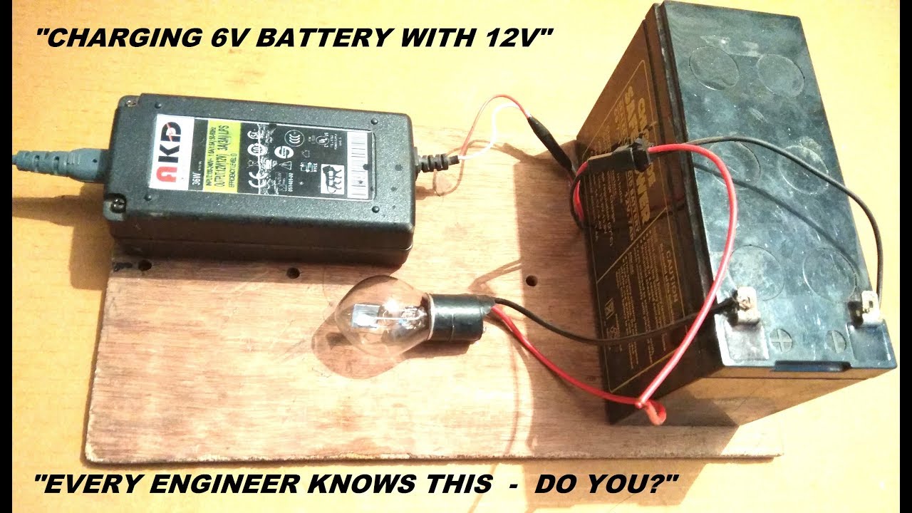 How to charge a 6V battery with a 12V supply - Basics - YouTube