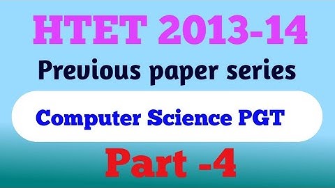 Htet PGT computer Science previous year question with Full explanation||2013-14