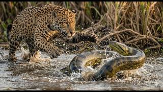 When Predator Becomes Prey: Jaguar vs Anaconda Close Call (No Narration)