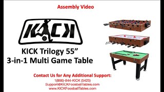 KICK Trilogy 55″ 3-in-1 Multi Game Table (Brown)