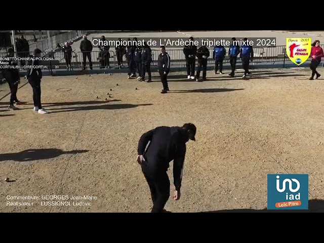 Miniature de la vidéo : 8eme de finale championnat de L'Ardèche triplette mixte