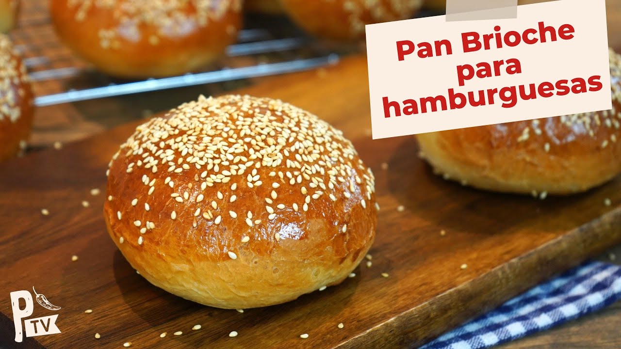 Pan brioche para hamburguesas Pimienta TV YouTube