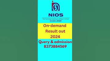 #nios ondemand result 2024 #nios result