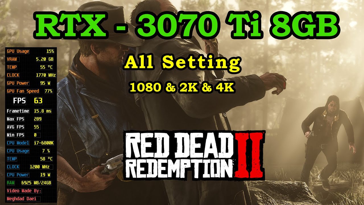 Red Dead Redemption 2 RTX 3070 Ti 8GB All Setting FPS & Gameplay