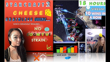 VOIDRAY PROXY 4 GATE STARCRAFT 2 CHEESE 18 HOUR STREAM 10 WINS in a ROW with NO SOUND at (2X SPEED)!