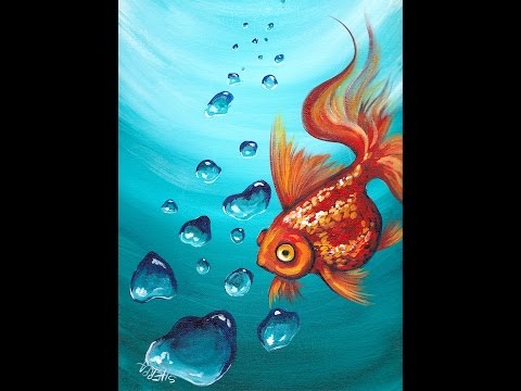 Goldfish and Realistic Underwater Bubbles Step by Step ...